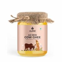 Auric A2 Bilona Desi Cow Ghee 500 ml - Pure Brijwasi Ghee - Bilona Curd Churned - Lab Tested - Perfect Aroma & Danedar Ghee - Grass Fed