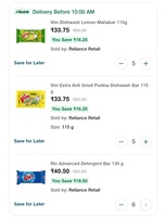 10rs Rin / Vim Soap At Rs 7 (Filler Suggestions) 