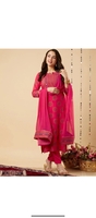 Women Viscose Rayon Kurta pant dupatta set