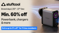 Stuffcool Brand Days : Min 60% Off Powerbanks, Chargers & More 25th - 27th Dec - Extra 5% Off for Prime members [Today last Day]