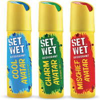 SET WET Cool, Charm and Mischief Avatar Deodorant Spray  -  For Men  (450 ml, Pack of 3)