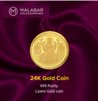 Malabar 24k 1g 999 laxmi Gold Coin + Swiggy HDFC CC 