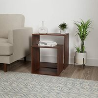 Amazon Brand - Solimo Tylli Nested Side Table, Set of 2 (Solid Sheesham Wood, Honey Finish)