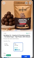 Eat Better Co - Hazelnut & Chocolate Laddoos [ Flash Deal ]