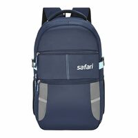 Safari Omega Spacious/Large 5 Compartment Laptop Backpack With Raincover, College Bag, Travel Bag For Unisex, Navy Blue, 30 Litre