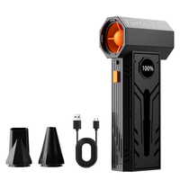 Aluan Turbo Handheld Blower Fan 150000 RPM, High-Power Turbo Air Blower with LED Display, Rechargeable Cleaning Blower for PC, Keyboard, Car & Home, 2 Nozzle Heads, Fast USB Charging