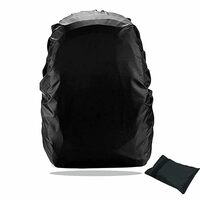 Polyester, Nylon Waterproof Backpack Rain Cover, Ultralight Protective Bag Cover for Hiking, Camping, Outdoor Activities, Black