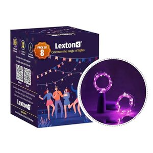 Lexton Cork Light | Bottle Light | Pink Copper String Light | Cork String Light | 8 Pieces | for Valentine's Day, Room décor, Birthdays, Party,Diwali