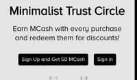 Minimalist Trust Circle – Earn MCash on Purchases (Rewards Program)