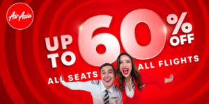 Air Asia - Upto 60% off All Seats | All Flights - Fly to Bangkok, Kuala Lumpur, Phuket + Extra 10% off on all value packs
