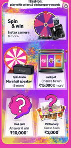 Amazon Holi Funzone Spin Win, Jackpot Quiz Answers