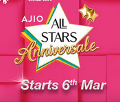 Ajio All Stars Sale - Upto 90% off + Up To 10% Off on Credit Cards