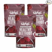 Apply 5% coupon - GRABZ Air-Cooked Beetroot Chips | Solar-Dehydrated, Vegan, High Fibre | Oil-Free Crunchy Snack – 20g Each (Pack of 3)