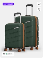 Magnum by Safari Hard Body Set of 2 Luggage 8 Wheels Magnum Evolix 2P set 4W - Green