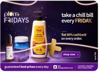 Plum Friday Offer – Flat 50% Cashback on All Orders (Up to ₹500)