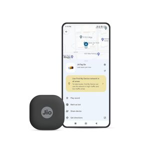 JioTag Go |India's First Android Tag | Google Find My Device Item Finder| Worldwide Tracking for Keys, Wallets, Luggage, Gadgets and More|1+1 Year Battery|No SIM Needed|BT 5.3|for Android Only