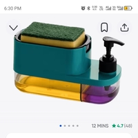 Instamart: Yellocut 3-in-1 Soap Pump Dispenser with Sponge Holder (Multi-Colour)