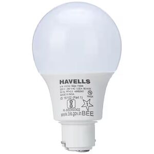 Havells 9W LED B22D Bulb, Upto 4KV Surge Protection, B22 Base Holder - Warm White(Light Yellow Colour) 