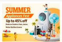 Amazon Summer Appliances Fest - Upto 45% off  - Fans Cooler Juicers Inverters & More + Bank Offers