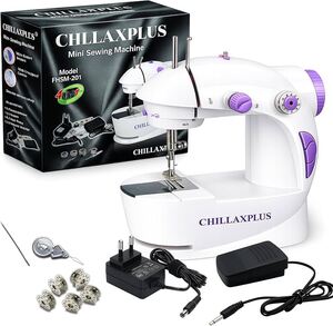 CHILLAXPLUS Stitching Machine for Home Tailoring - Portable Tailor Machine for Home with Foot Pedal - Mini Silai Machine - Easy to Use, Ideal for DIY & Repairs, White 