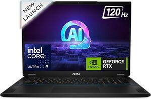MSI Stealth 18 AI Studio,Intel 1st Gen. Ultra 9 185H,Built-in AI,46CM 16:10 UHD+ MiniLED120Hz Gaming Laptop(32GB/2TB NVMe SSD/Windows 11 Home/NVIDIA GeForce RTX 4080/Midnight Black/2.89Kg),A1VHG-023IN 