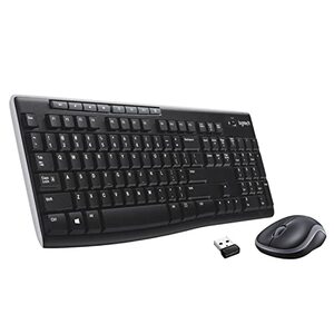 Logitech MK270r Wireless Keyboard and Mouse Combo for Windows, 2.4 GHz Wireless, Spill-Resistant Design, 8 Multimedia & Shortcut Keys, 2-Year Battery Life, PC/Laptop- Black