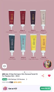 Skin co. 8 step dermapro skin renewal facial kit for flawless skin 80ml