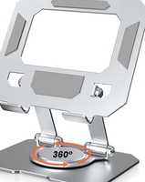 Dyazo Aluminium Tablet Stand Holder with 360° Rotating Base, Multi Angle Adjustments Compatible for iPad Pro | 11 | 10.9 | 10.2 | Air | Mini, Samsung Galaxy Tab, Lenovo Pad and All Tablets-Silver