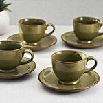 BB Home Earth Tea Cup & Saucer Set - Ceramic (Set of 4)