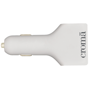 Croma 18W Type A 2-Port Fast Car Charger (Adapter Only, Short Circuit Protection, White)