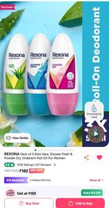 Rexona Pack of 3 Aloe vera, shower fresh & powder dry underarm roll on 