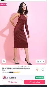 Tokyo talkies women shoulder bodycon dress