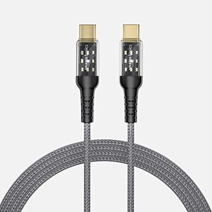 amazon basics Premium Braided USB Type-C to Type-C with PD 60W fast Charging and Data cable (Grey -1.2 Meter)