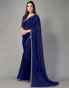 Buy Laksh Self Design, Solid/Plain, Woven, Embellished, Embroidered saree