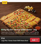 Dominos Full Pizza Menu at ₹10  
