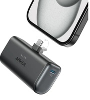 Anker iPhone 15 Portable Charger, Nano Power Bank with Built-in USB C Connector,5,000mAh Portable Charger 22.5W,for iPhone 15 Series,Samsung S22/23 Series,iPad Pro/Air,AirPods,and More,Black