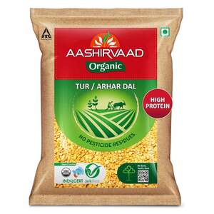 Amazon Fresh - Aashirvaad Organic Arhar/Tur Dal, 1 Kg, 100% Organic