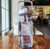 Gipibox 2 L Capacity Straw Transparent Motivational Water BottlesTime Marker Leak Proof&Break-Proof|Best Usage For Office/School/College/Gym/Travel Bottle|Bpa-Free Sports Bottle (1PCS) Plastic