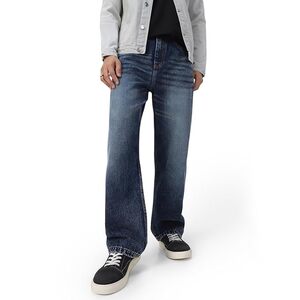 Urbano Fashion Men's Loose Mid Rise Baggy Fit Washed Jeans Non-Stretchable