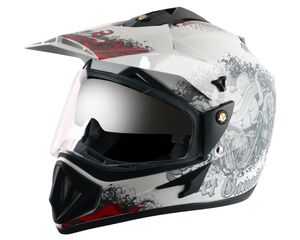 Vega Off Road D/V Gangster White Red Helmet-M