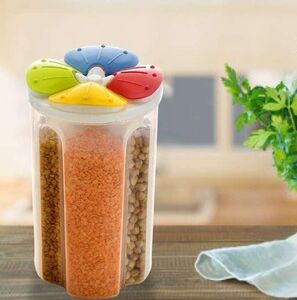 MACARIZE Plastic Grocery Container  - 2500 ml (Multicolor)