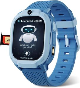 sekyo 'Neo' Kids Smart Watch with AI Learning | Video Call, GPS Tracker, Health Monitoring, Sports Mode, Habit Building | 4G/5G Sim Card, Games, Pedometer, Camera, SOS | App Control