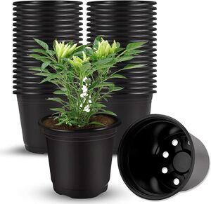 Plastic Flower Pots 3 Inch | Black Nursery Plant Pots for Indoor & Outdoor Gardening | Lightweight, Durable Pots with Drainage for Seeds, Succulents & Saplings | Pack of 40
