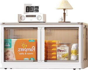 EXVITO Plastic Cupboard for Storage  (Off-White, 1-Tier)