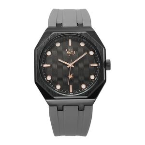 Fastrack Vyb Rebel Quartz Analog Black Dial Grey Silicone Strap Watch [Apply coupon]