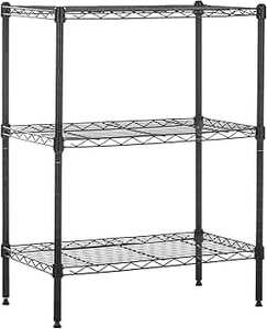 Amazon Basics Height Adjustable 3-Shelves Heavy Duty Rack 