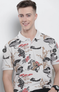 The Indian Garage Co Men Conversational Printed Polo Collar T-shirt