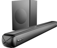 160W Signature Sound, 2.1CH Wired Subwoofer,Multiple Ports & EQ Modes, Bluetooth Sound bar, Home Theatre Soundbar Speaker (Premium Black)