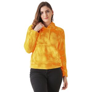 Modeve Full Sleeve Self Design Women Sweatshirt with Hood and 2 Pockets