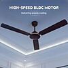 Croma 5 star 1200mm 3 blade bldc motor ceiling fan with remote (sleep function brown)
